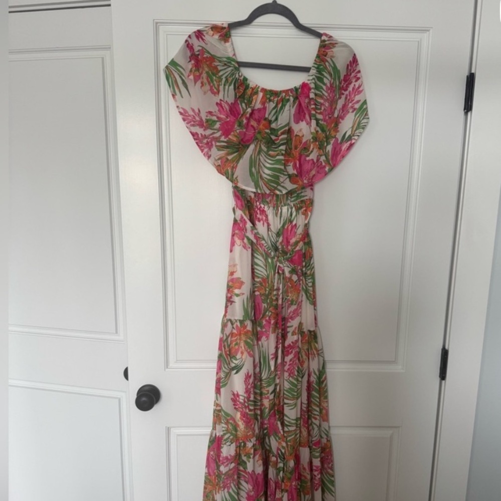 Baltic Born Floral Maxi Dress in Pink and Orange